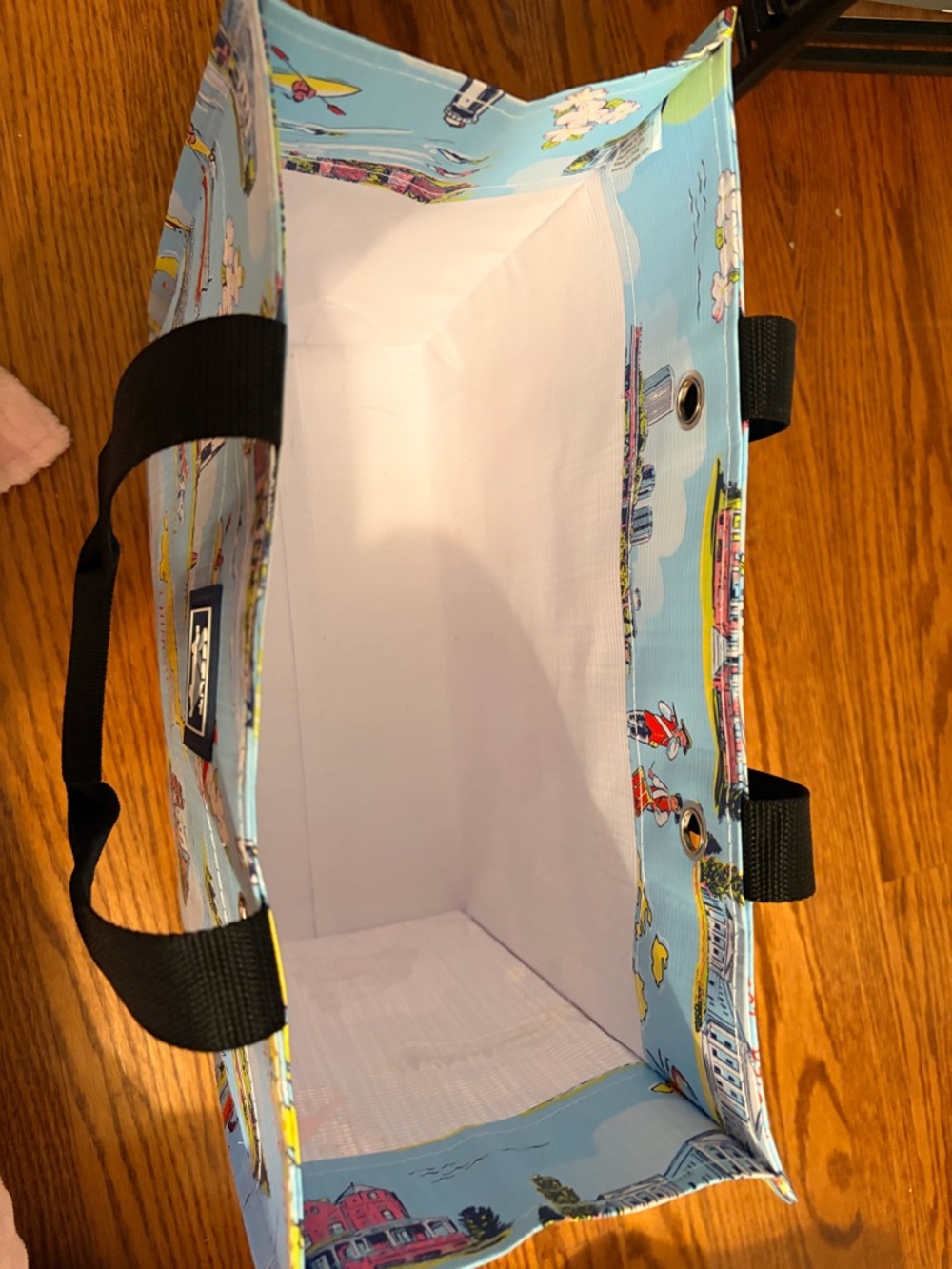 Scout VA Map Print Tote Bag - Light Blue with Yellow Accents - Picture 5 of 5